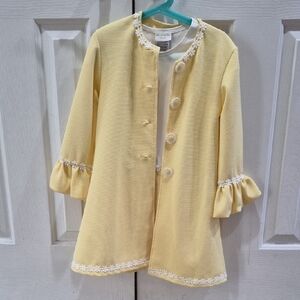 Yellow Kids Coat With Deess For Girl 6yr (Spring Dress Set)